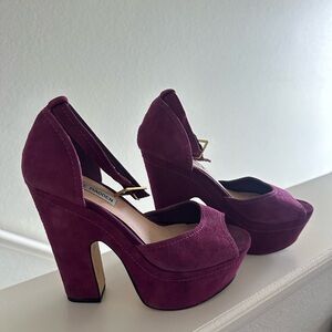 Steve Madden Purple Platform Heels with Ankle Strap